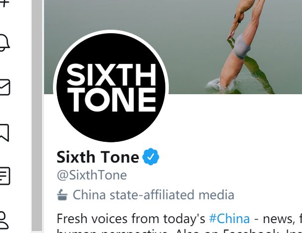 morgue frekvens dart Bruno Maçães on Twitter: "Twitter has labelled @SixthTone China  state-affiliated media?! https://t.co/RpMBSAvpq3" / Twitter