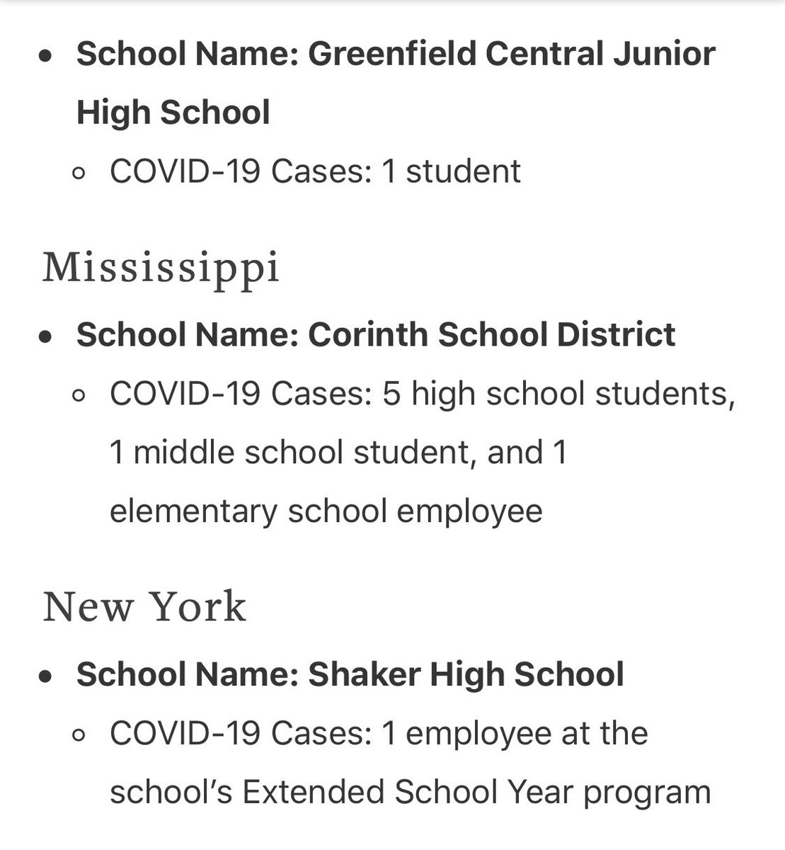 All These Schools Reopened and Then Had COVID-19 Outbreaks | via  @FatherlyHQ  https://www.fatherly.com/parenting/all-these-schools-reopened-and-then-had-covid-19-outbreaks/
