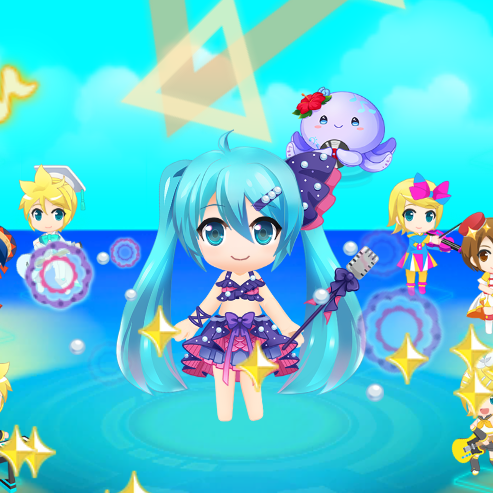 初音ミク 「ミクたぷ公式Twitterさまで発表がございました。
わたしの衣装をアプリのコス」|milktea＋のイラスト