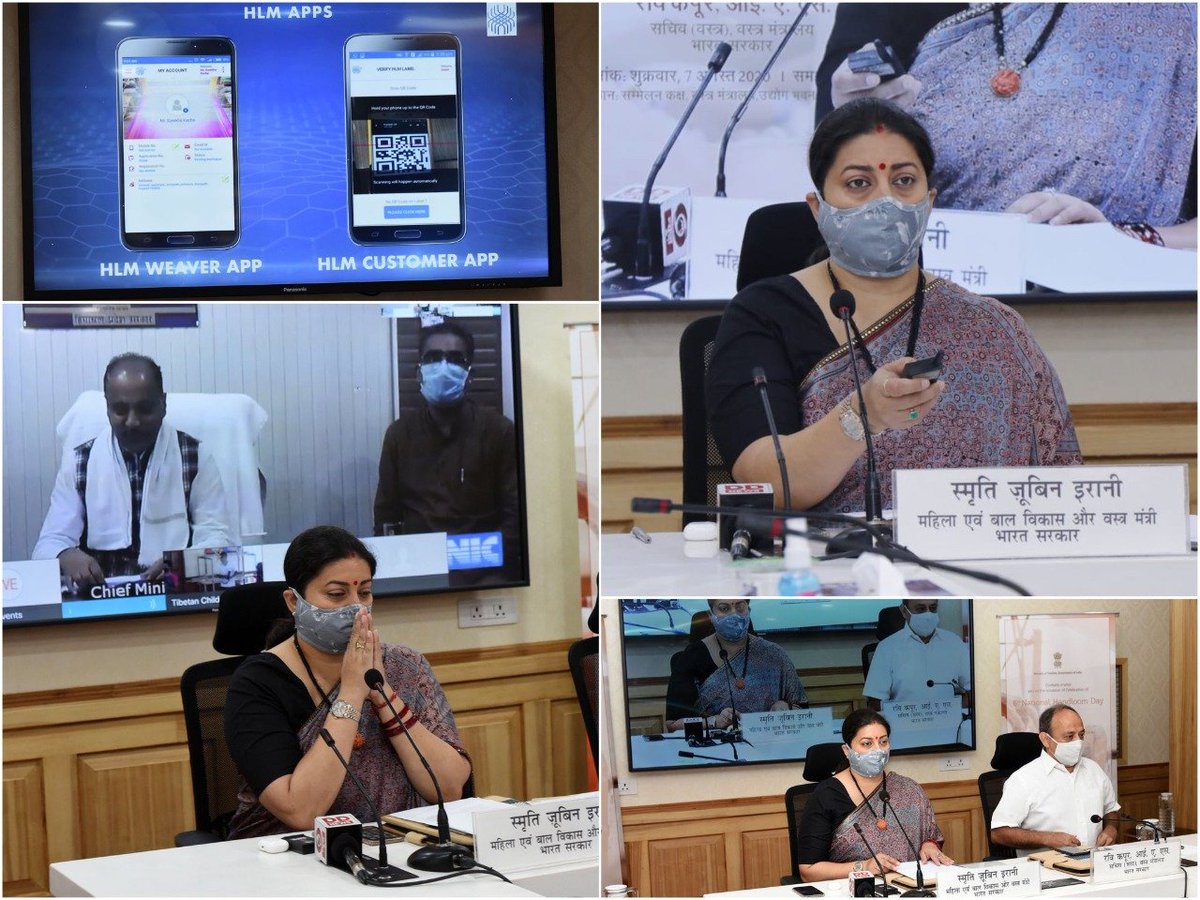 NewsTapri's tweet photo. 6th #NationalHandloomDay 2020 | 7th August 

Union Minister @smritiirani Launched India's first Handloom Craft Village Sharan in #HimachalPradesh

Aim: to connect weavers and other stakeholders digitally

#Vocal4Handmade https://t.co/sKmDoybcax