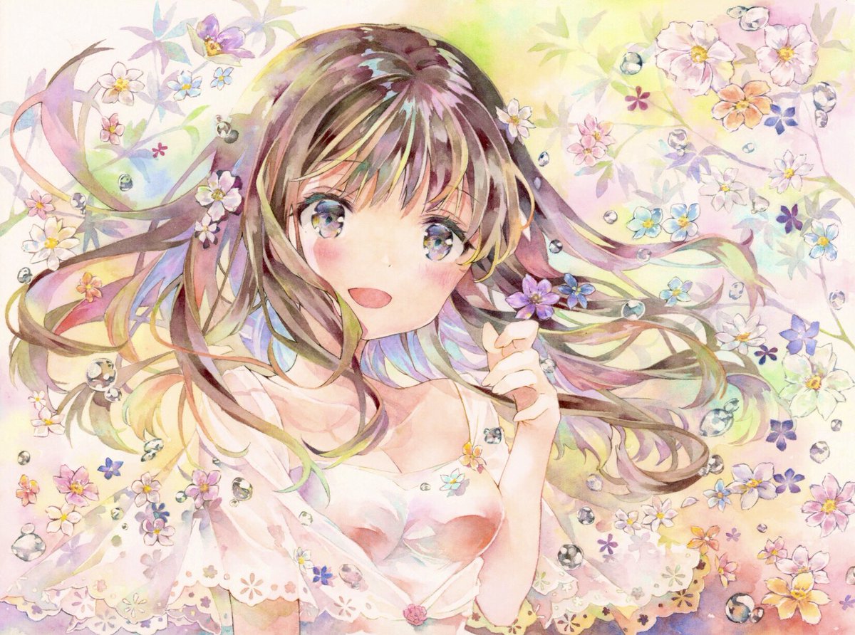 お花描くの大好き ブワアア 花の日なので花の作品をブワアアって載せる 透明 優子鈴 ゆこりん 8月末まで水面下制作 過去絵放出のイラスト