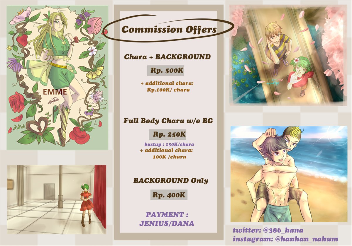 386_hana's tweet photo. 🔥[RT&amp;Shares are appreciated]🔥
OPEN COMMISSION! (USD &amp; IDR)

Since i need moneyhh.. QwQ

I do: humans, humanoid, nekomimi, bl/gl
i dont do: mecha, monsters, gore, ghost

DM me to order! thank you in advance.

#zonakaryaid #artidn #opencommisssion #commission https://t.co/UAC9XTLRu8