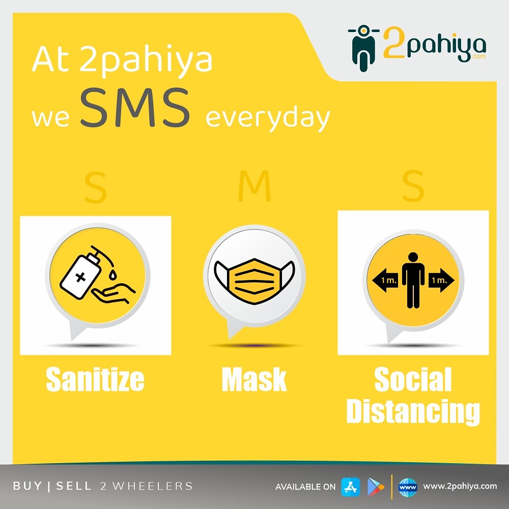 2pahiya's tweet photo. Everytime you step out of the house, do not forget 

S - Sanitizer
M - Mask
S - Social Distance

#2pahiya #covid19 #coronavirus #unlock3 #sms #precautions #preventivecare #sanitize #mask #socialdistancing #wecare https://t.co/4LBDEzCxRU