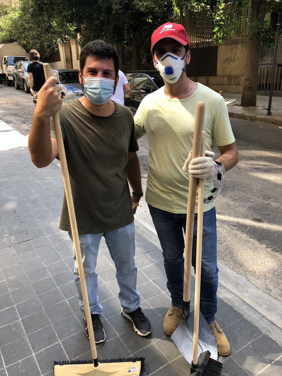 Cleaning out debris from my apartment today, and there are groups of young people crossing the city offering to help however they can. They are amazing and they are the future or this country. 🧹❤️🇱🇧#Beirut #Lebanon