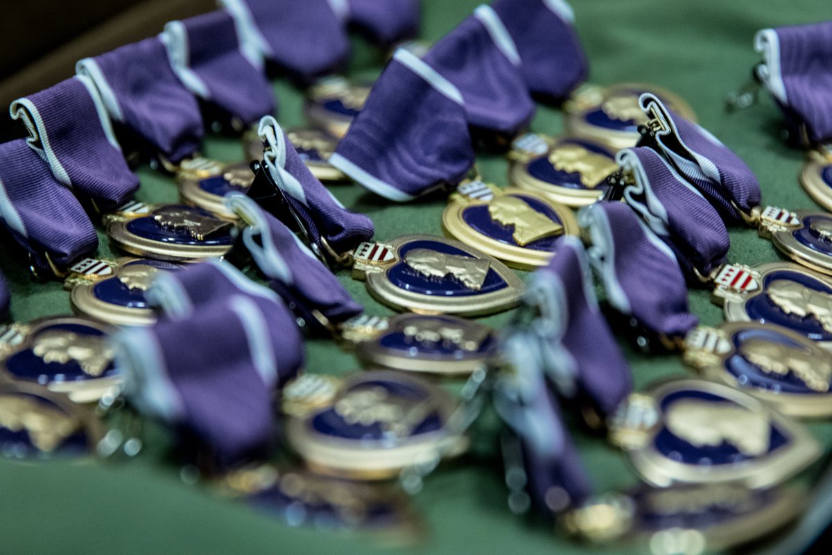 USMCSgtMaj's tweet photo. In 2018 the U.S. Senate declared 7 August as #PurpleHeartDay. Today we honor the brave U.S. service members who have been killed or wounded on the battlefield. The origin of the Purple Heart dates back to 1782 and it remains the oldest military award still in use. Semper Fidelis. https://t.co/1m98kXZoSG