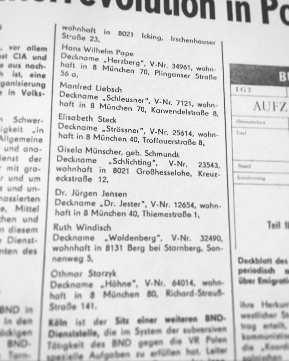 The East  #Berlin-based magazine ‚Horizont‘ reported in detail in an issue (52/1981) about the  #BND office: its staff and operations. Conclusion: The BND-HQ in  #Pullach dissolved the whole department 6/10
