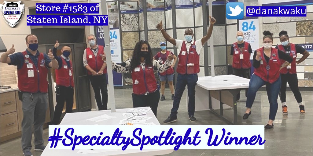Specialty & Services Selling at Lowe’s (@specialtylowes) on Twitter photo CONGRATS to Store #1583 for being this weeks #SpecialtySpotlight Winner!! Thank you <a href="/danakwaku/">🎀Dana Kwaku🎀</a> for sharing!!
Keep sharing your Spotlight moments for a chance to win some SWAG!! 💙🤩 CONGRATS to Store #1583 for being this weeks #SpecialtySpotlight Winner!! Thank you <a href="/danakwaku/">🎀Dana Kwaku🎀</a> for sharing!!
Keep sharing your Spotlight moments for a chance to win some SWAG!! 💙🤩