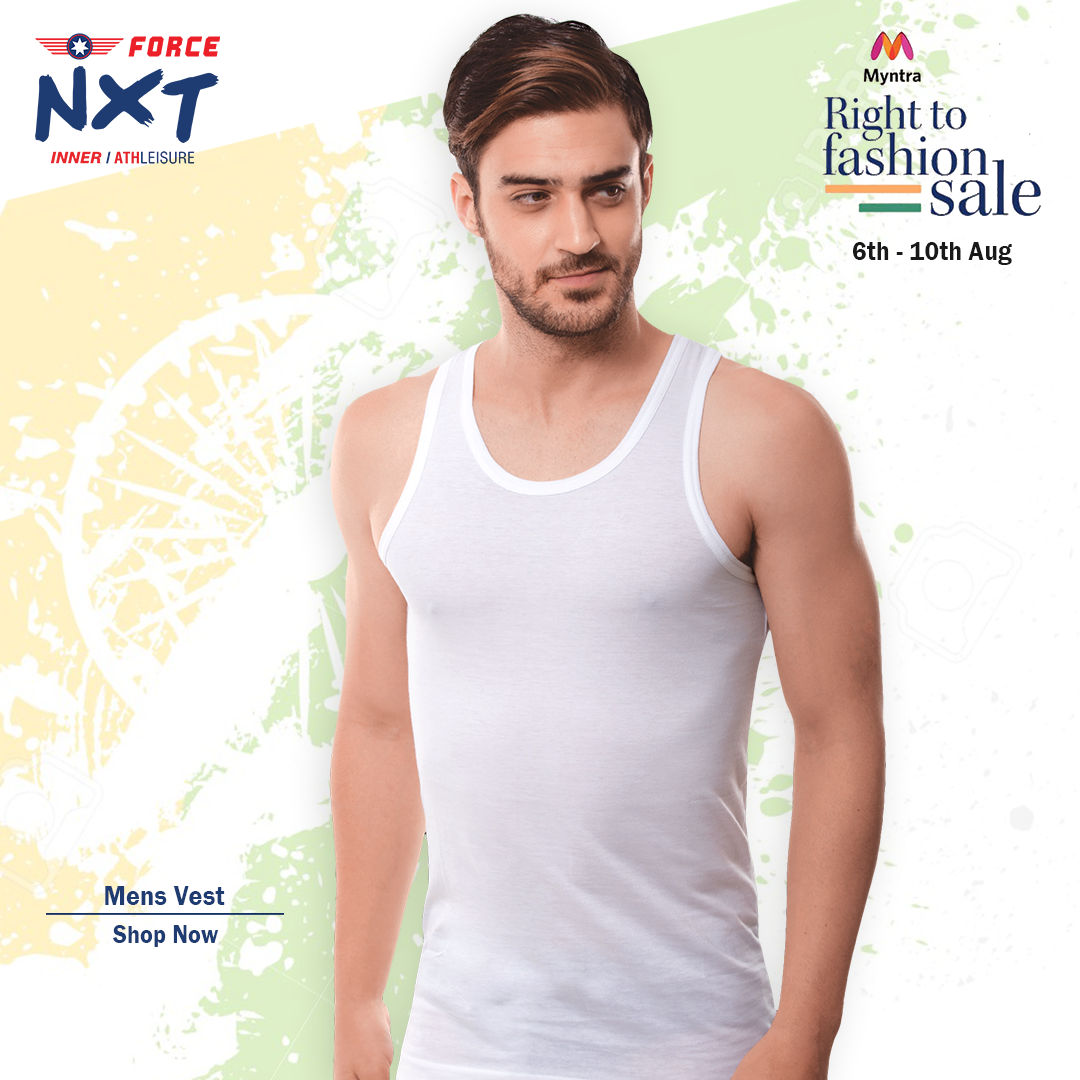 force_nxt's tweet photo. Grab your favourite #ForceNXT products on Myntra - Right To Fashion Sale starting from 6th of August till 10th of August, 2020. Get shopping now!
Myntra : https://t.co/DrmX0IDxRp
#Sale #Myntra #RightToFashionSale #Fashion #Style #Comfort #PremiumInnerwear #MensVest #GoForNXT https://t.co/u0t6h5FcH2