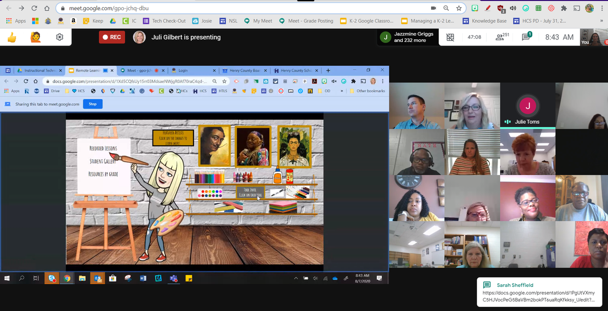 BrittanyWare12's tweet photo. Our Elementary Smackdown session is underway!  Love hearing and seeing teachers share about what they learned in virtual PD this week!  We are exhausted, but it is a good exhaustion!  @ITS_HCS #WeveGotThisHenry #ExpectExceptionalHCS #HCSRemarkableRemoteLearning https://t.co/JOkhSGR9f9