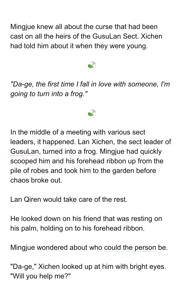 cloudwabbits's tweet photo. The heirs of the GusuLan Sect were cursed to turn into a frog during the first time they fall in love. 

—or the Sect Leader and the Frog au that kept bugging my head (1/2)

💚💙
#NielanWeekend2020 Day 2: Fairytales
#NieLan #NielanWeekend https://t.co/ofaRd07PrI