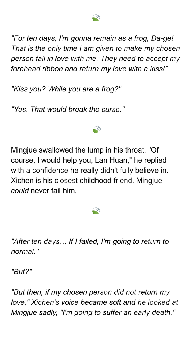 cloudwabbits's tweet photo. The heirs of the GusuLan Sect were cursed to turn into a frog during the first time they fall in love. 

—or the Sect Leader and the Frog au that kept bugging my head (1/2)

💚💙
#NielanWeekend2020 Day 2: Fairytales
#NieLan #NielanWeekend https://t.co/ofaRd07PrI