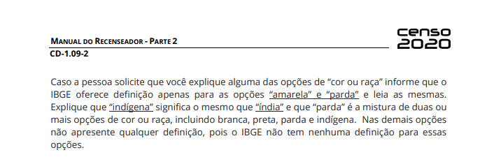 MindinhoP's tweet photo. Para esclarecer qualquer dúvida, está aí um trecho do Manual Recenseador - IBGE. 
Segundo o IBGE, pardo é qualquer pessoa miscigenada. 
Ou seja, pardo é sinônimo de mestiço. 
https://t.co/i70l407xwV https://t.co/WC8qW3PTTY