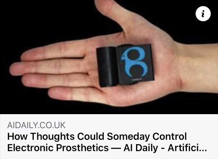 ProjectLolo's tweet photo. Amazing news in the world of #prosthetics... we are moving toward mind over matter, literally.
#AI #assistivetech #differingabilities
https://t.co/TUB2T5YH5Q https://t.co/mIxmQQAo48