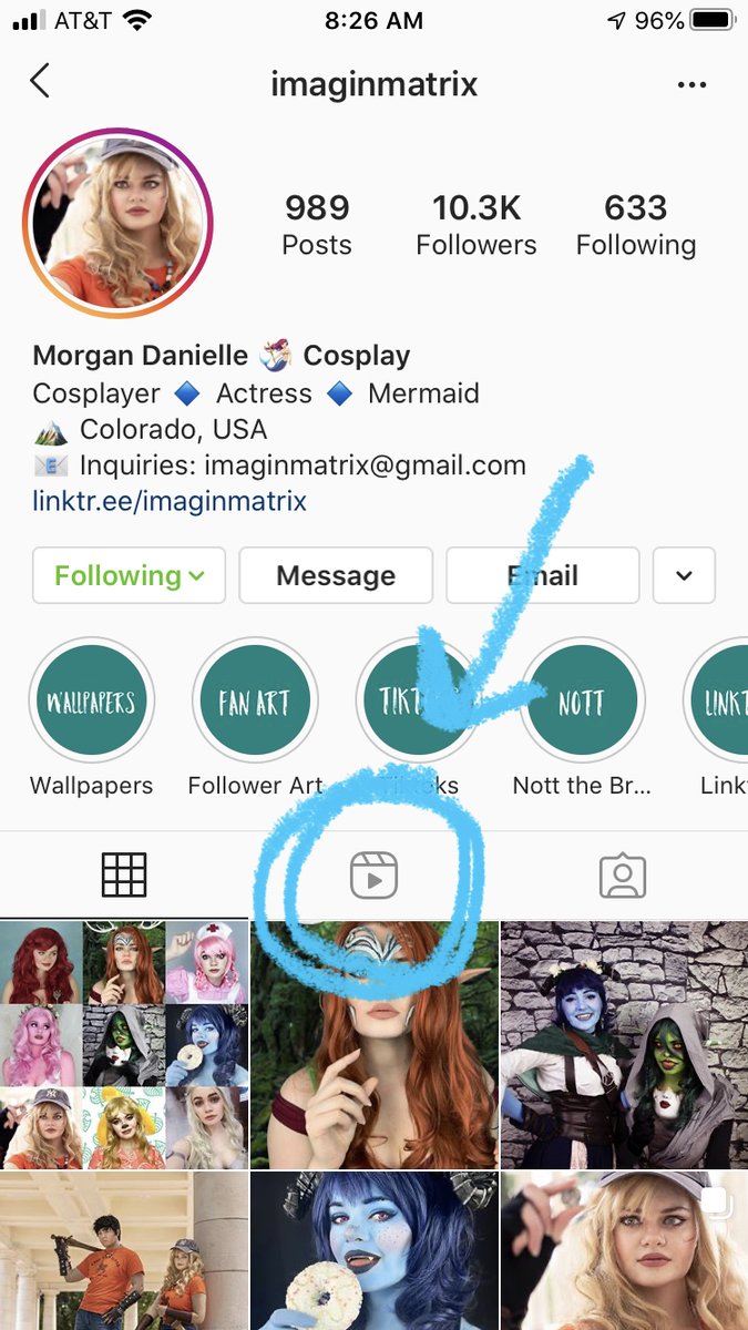 To see a user's Reels, go to their profile and tap the new Reels button between the photo grid & tagged icons. (The lovely  @imaginmatrix is my example here.)Reels can also be shared in Stories.Just a note, I had to first quit out of my app (iPhone) to see Reels features.