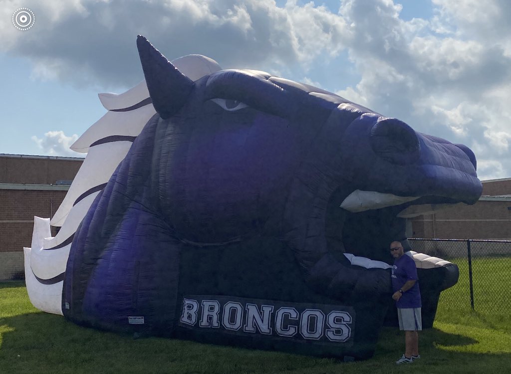 coachb_ware's tweet photo. After a little ‘patch-work’, the inflatable test was a success!  #THISISDAYTON #TheShoe https://t.co/YMwSeBC49e