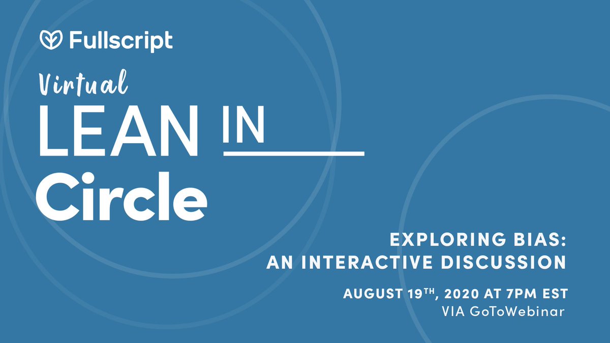 FullscriptHQ's tweet photo. What types of biases exist in the #workplace today? Join us virtually for an interactive discussion at our upcoming #LeanInCircle. Grab your free ticket here ➡️  https://t.co/tJEzk5QG0H #Bias #LeanIn #Ottawa #VirtualEvents https://t.co/2AUqOlIvb8