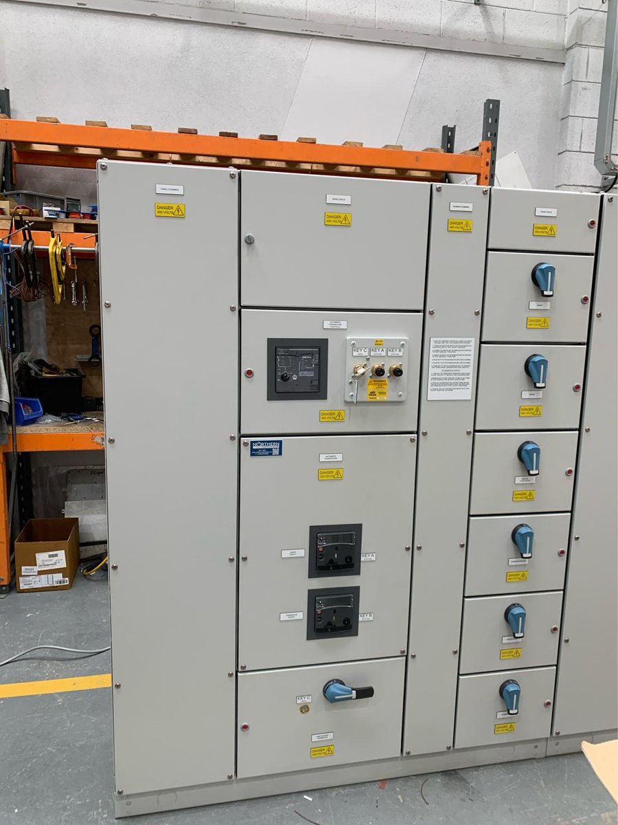 NorthSwitchgear's tweet photo. Form 4 Type 2 LVAC Switchboard complete with Castell Locking system for generator connection.
Due to be installed at a new Electricity Substation and Grid Connection Facility in Chesire.
#electricalengineering #schneiderelectric #LVSwitchboard https://t.co/ykvpzBT1bl