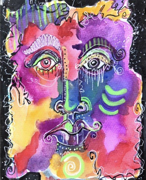 KateMLArtwork's tweet photo. Recent faces, mixed media on wc paper. #abstractportraits #contemporaryart #abstractpainting #abstractcolorful #colorfulfaces https://t.co/yeHGam01qL