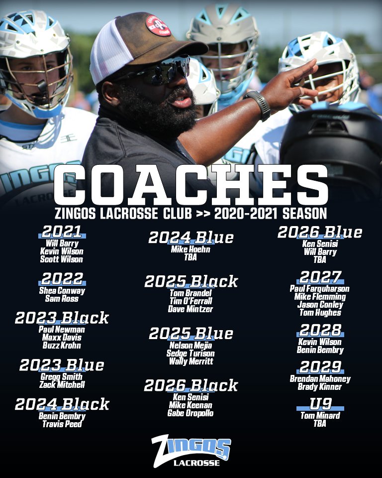 📢Zingos Lacrosse is excited to announce our Fall 2020-Summer 2021 coaching staff!
⠀⠀⠀⠀⠀⠀⠀⠀⠀
Get your shot at joining a great program—Register for tryouts today!
⠀⠀⠀⠀⠀⠀⠀⠀⠀
🔗 bit.ly/ztryouts20
⏲️Deadline to register: August 12, 2020