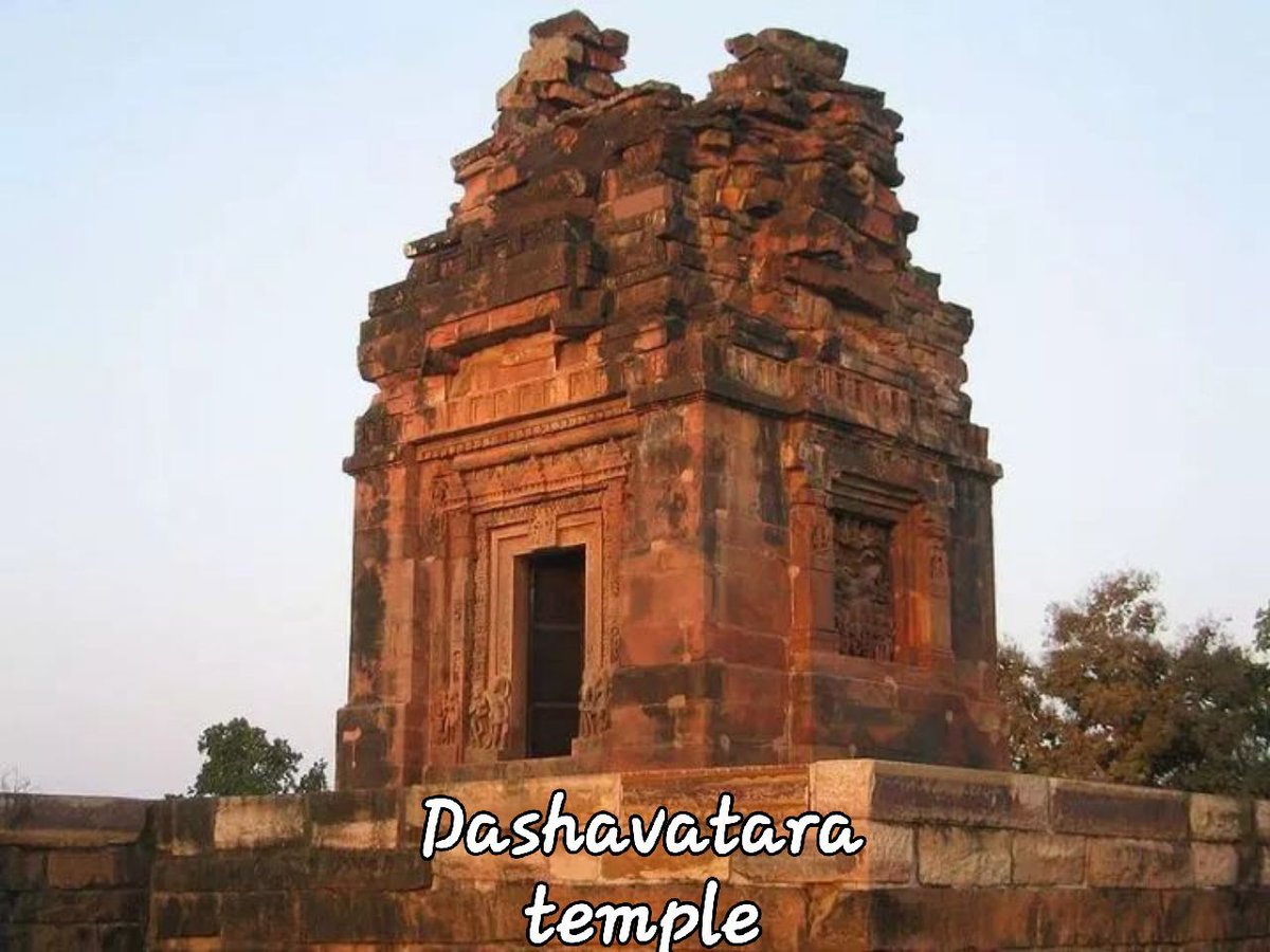 in which generally flat-roofed sqare temples were built. Two of these temples, in which the images of Vishnu are centre as a chief deity, are found at Bhitargaon in Kanpur (made of bricks), and the e sculpture of Nara Narayana from the Dashavatara temple at Deogarh in Jhansi.