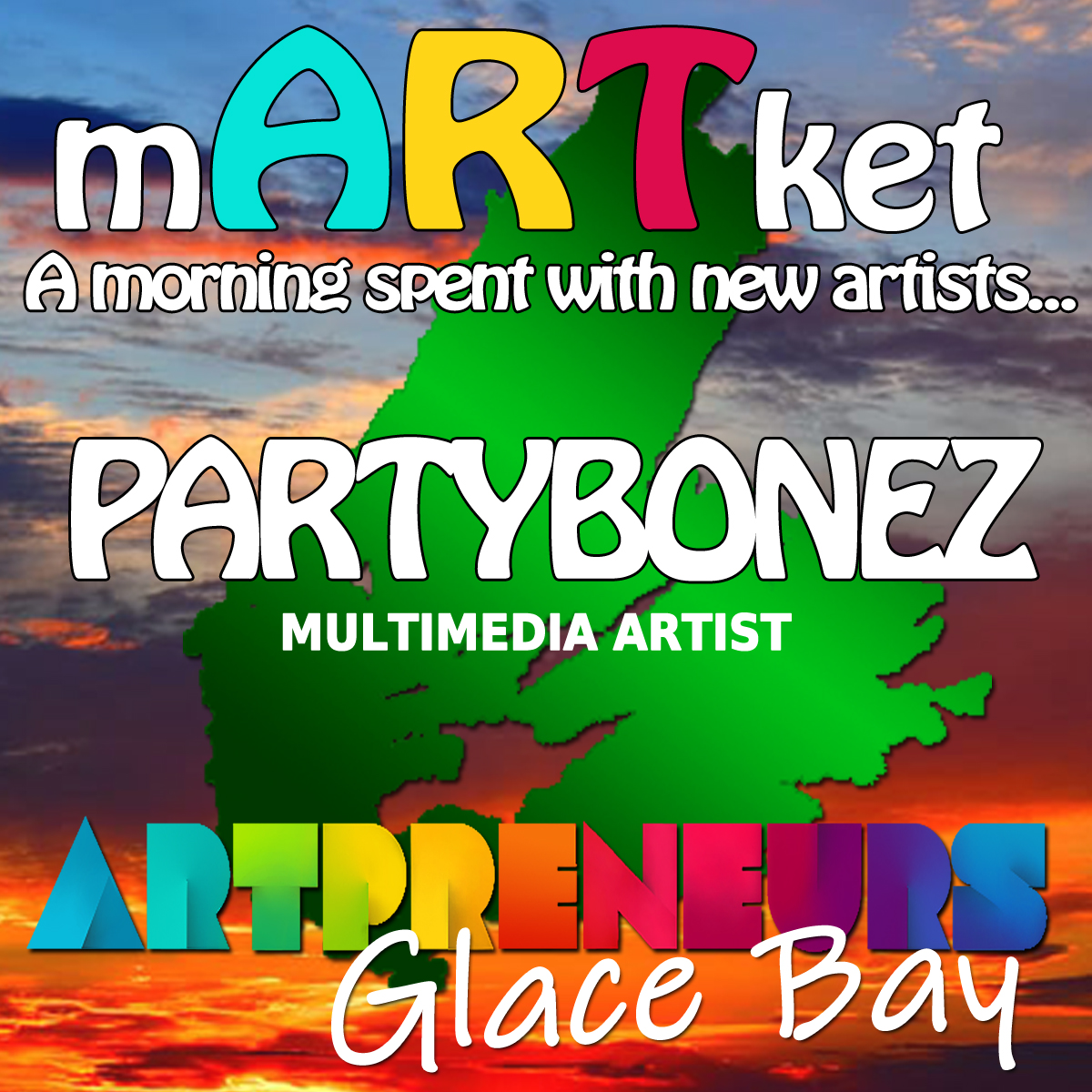 ArGlace's tweet photo. ARTpreneurs Glace Bay - Artist Profile:
Evan Vey, Partybonez - Multimedia Artist
*Come check out his work and all the ARTpreneurs next Saturday, August 15th at the New Aberdeen Society market, at the Warden United Church from 10am-12pm!
#makeartmakechange
#bigthingssmallplaces https://t.co/yX3suH0qWj