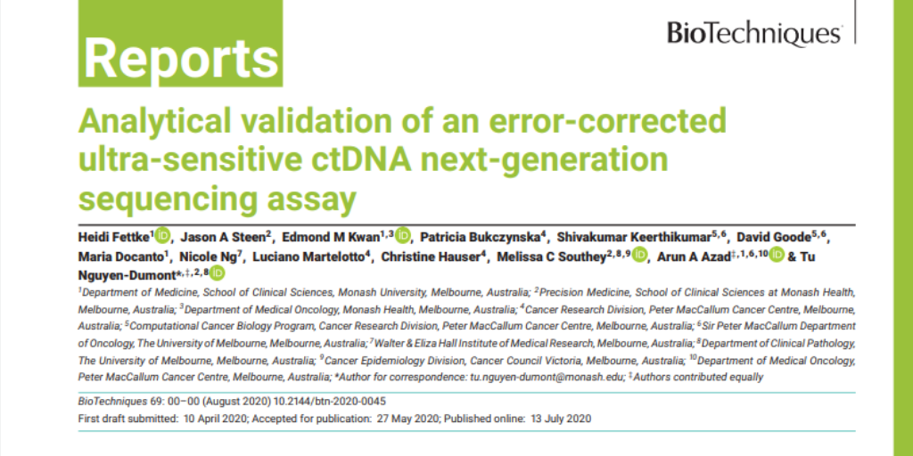 MyBioTechniques's tweet image. In this report the authors present a NGS assay that uses #molecularbarcoding to achieve a high sensitivity and specificity for #ctDNA interrogation, while mitigating the high costs associated with a high proportion of unusable #sequencing reads. bit.ly/3g295E8