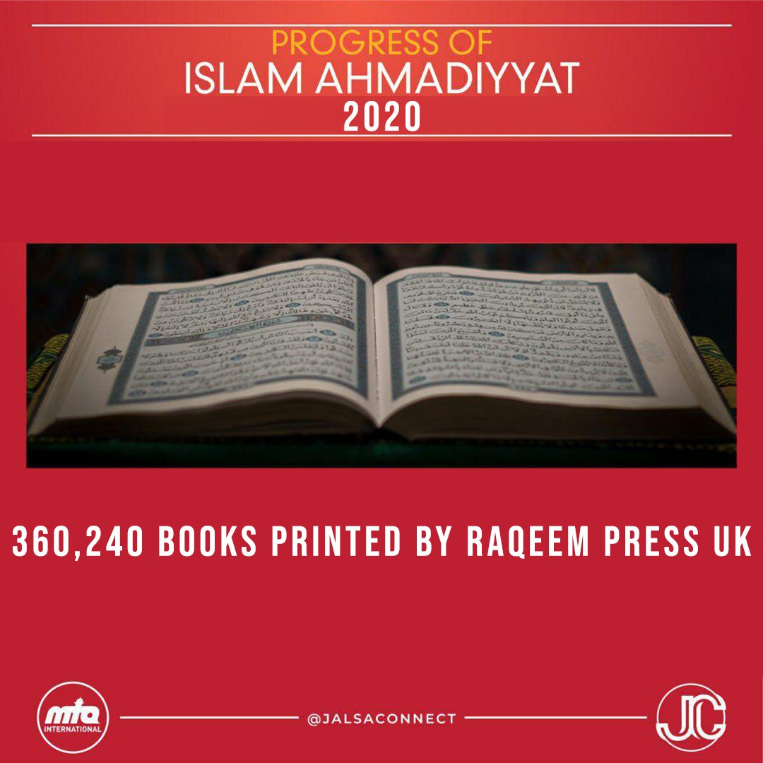 JalsaConnect's tweet photo. 360,240 books have been printed in the past year by Raqeem Press UK. 

#JalsaConnect #MTAi https://t.co/DparbHu088