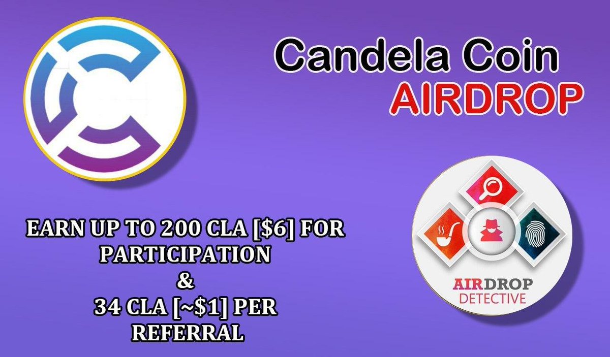 AirdropDet's tweet photo. 🔍 New #Airdrop: Candela Coin

💲 Total reward: Up to 200 CLA [$6] + 34 CLA [~$1] per referral

🔴 Start the Airdrop Bot: https://t.co/T4jwLOmMwe

🔘 Do the tasks on the bot and submit your data.

🔘 Details: https://t.co/5L0gvmz52u 

#Airdrops #CandelaCoin #bounty #AirdropDet https://t.co/e0j4Q3f8iP