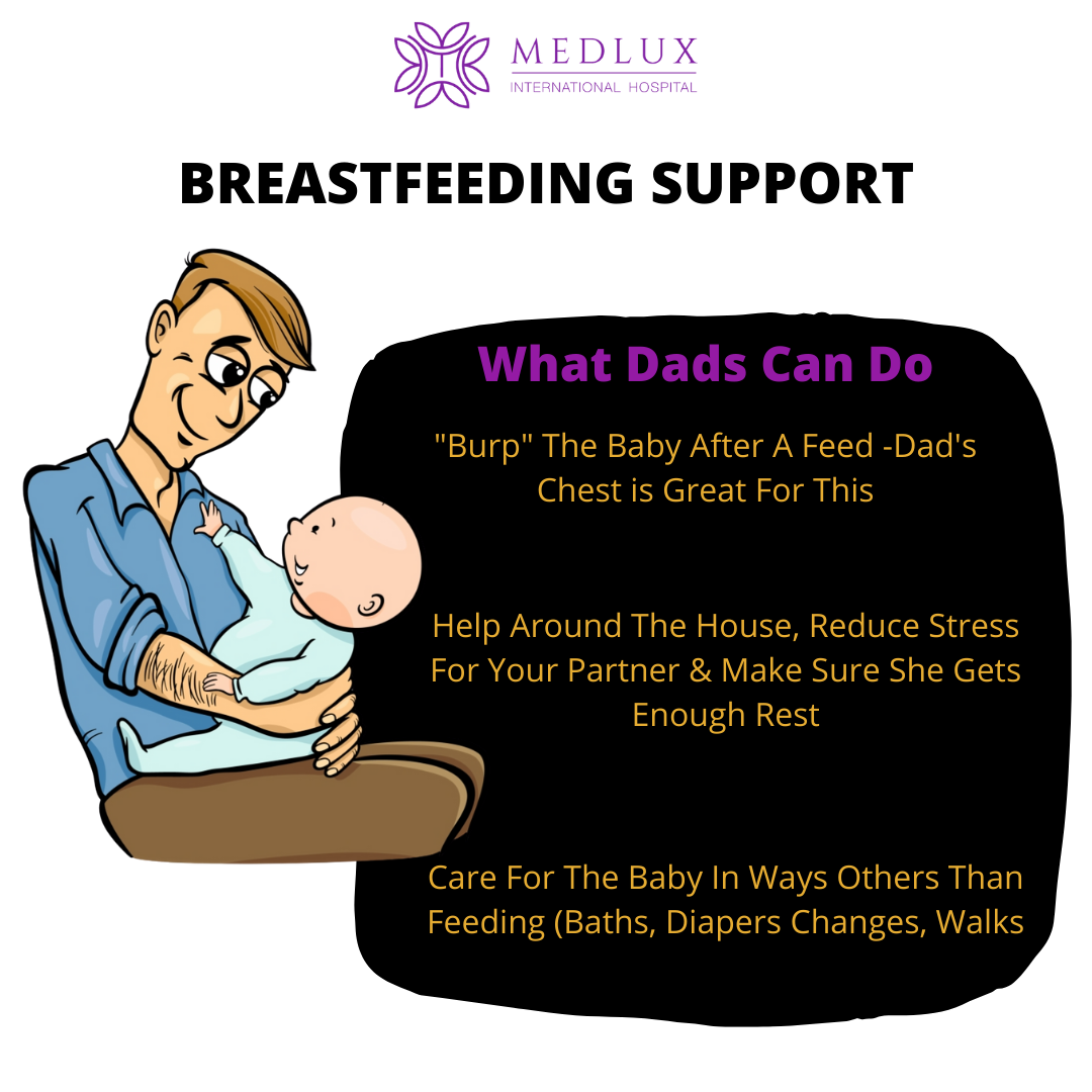 MedluxHospital's tweet photo. Dads have a role to play during breastfeeding—supporting mums through it all.
As mum settles into the routine of breastfeeding, she also has to cope with the fatigue, sleepless nights and exhaustion which can be overwhelming.
Your support as a dad is invaluable.#breastfeedingweek https://t.co/JVtTLl23ef