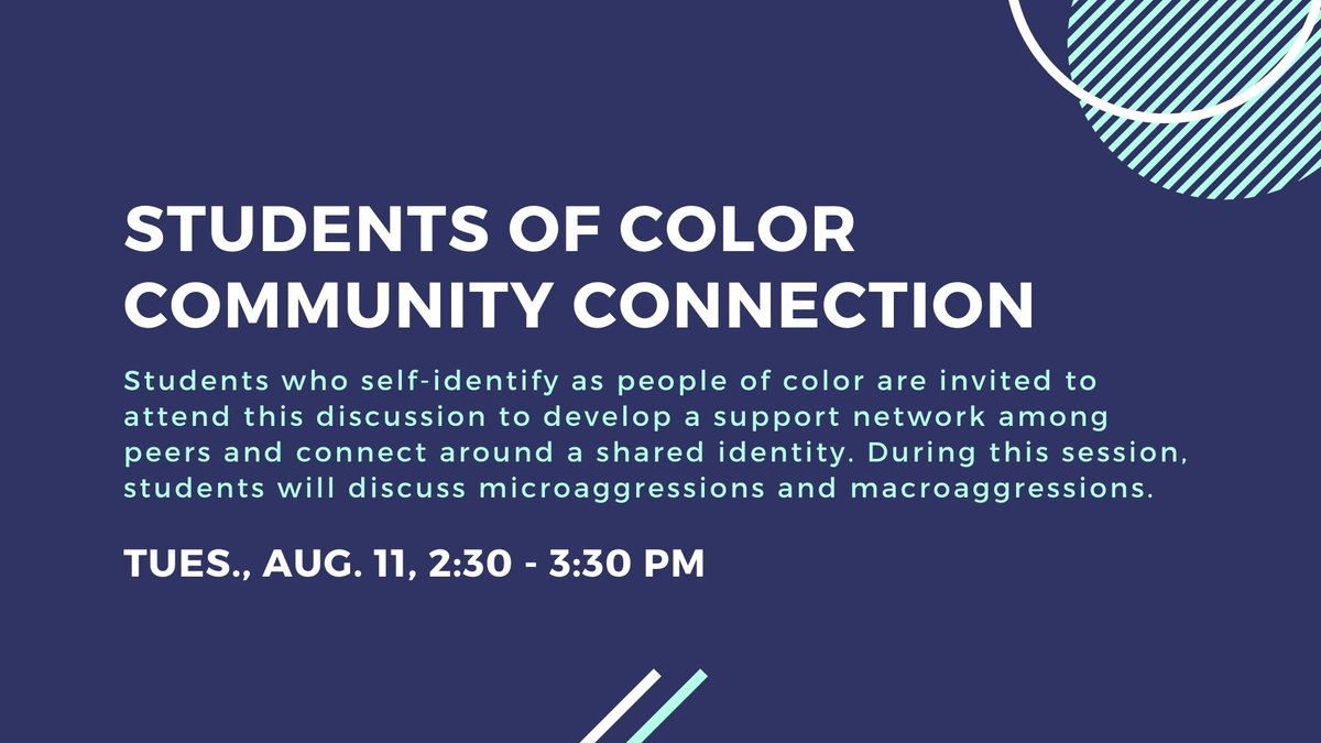 ColumbiaGS's tweet photo. Next Tuesday, join #GSstudentlife for Students of Color Community Connection. This month's session will discuss microaggressions and macroaggressions. Register: https://t.co/NyEPslD4VH https://t.co/UMsIkmk3E1