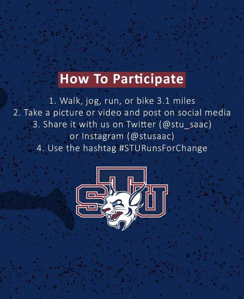 Great day to be great! Got my 5k in this morning! #STURunsForChange <a href="/STU_Athletics/">STU Athletics</a> <a href="/stu_saac/">STU SAAC</a>