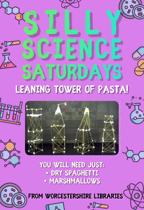 droitwichlib's tweet photo. It is Silly Science Saturday! Use household ingredients to combine engineering and food to make your own Spaghetti Tower! π ποΈ π¨βπ¬ Use the ingredients to build a tower (like in the image). How tall can you make it?! #LibrariesFromHome #SillyScienceSaturdays #STEM #STEAM https://t.co/ZHYwMocUpx