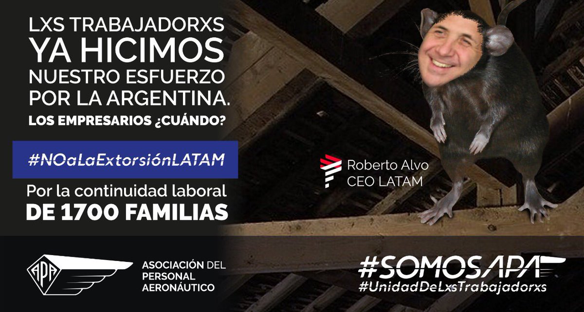 marlo782475's tweet photo. La continuidad es con todxs adentro! #NoALaExtorsionLATAM @MinTrabajoAR
#NoALaExtorsionLATAM @MindeTransporte Necesitamos una politica aerocomercial pospandemia que incluya a los trabajadxs. ES CON TODXS LXS TRABAJADORXS ADENTRO @mariomeoni @MinTrabajoAR @APAERONAUTICOS https://t.co/rZ0EsMjC3Z