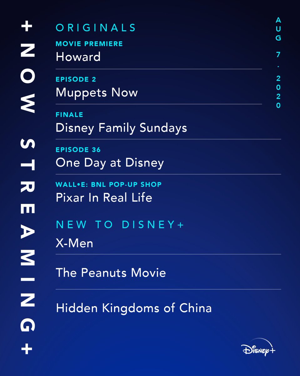 DisneyPlus's tweet photo. It’s the weekend, Charlie Brown! Start streaming The @PeanutsMovie along with X-Men for your #DisneyPlusMovieNights, and don’t miss Howard, an all-new Original Documentary on #DisneyPlus. #HowardDoc https://t.co/U7be1ds1uw