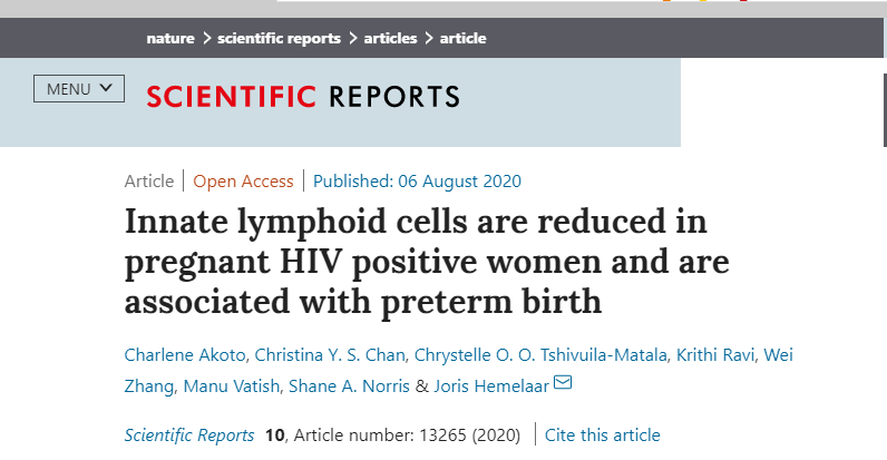 DPHRU_SA's tweet photo. 🥳🎉DPHRU's #ProfShaneNorris &amp; assoc researcher #JorisHemelaar who are cou-authors in @SciReports:
Akoto, C., ..., Norris, S. A., &amp; Hemelaar, J. (2020). Innate lymphoid cells are reduced in pregnant HIV positive women &amp; are associated with preterm birth.
https://t.co/x9Ni90P7wc https://t.co/oRqmSLGKOc