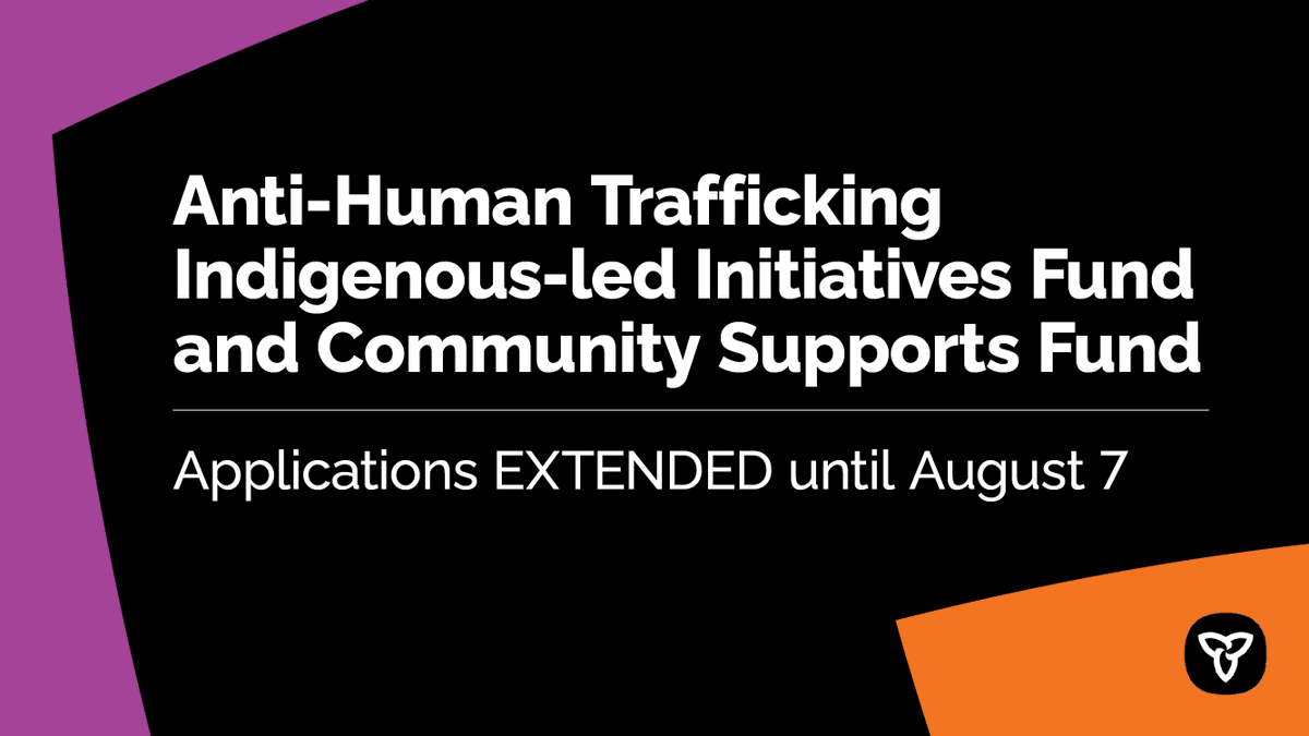 StopTrafficking's tweet photo. Ontario is investing in supports for victims and survivors of human trafficking. We are giving up to $46 million over five years for community-based &amp; Indigenous-led anti-human trafficking programs. 

Deadline to apply is TODAY at 5:00 pm EDT: https://t.co/x9x0iwWrWL https://t.co/1CGtxArXqI