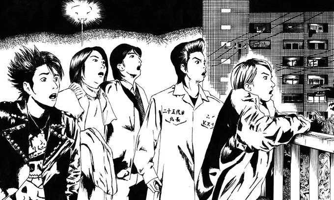 過去絵。映画のワンシーン模写。白黒で表現するのを試してた頃。 