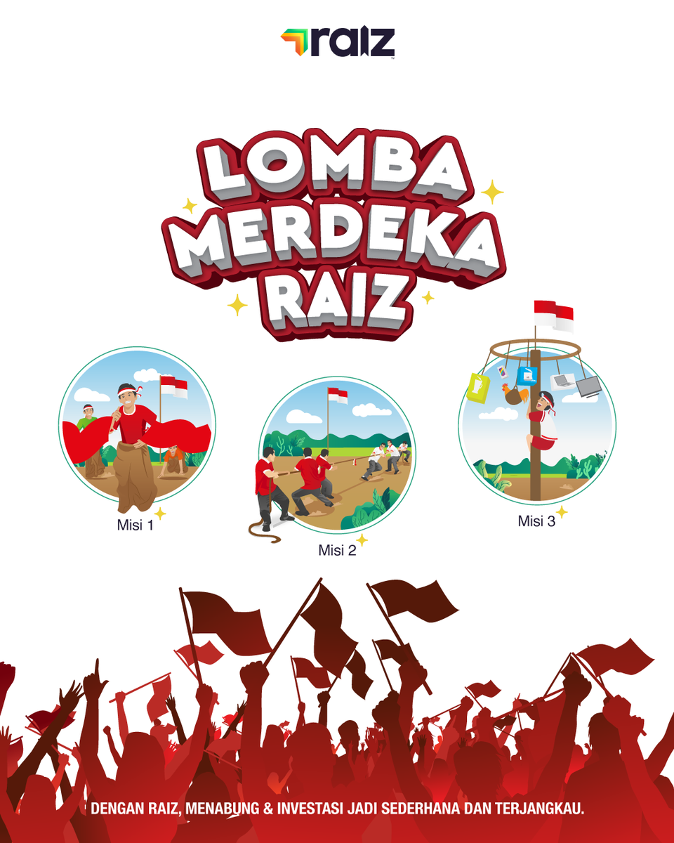 Raizinvestid's tweet photo. LOMBA MERDEKA RAIZ -“LOMERA” 
Ikuti petunjuk misi 2 ini untuk mendapatkan poin sebanyak-banyaknya dan menangkan hadiahnya jangan sampai terlewat.
#LomeraTarikTambang #RaizGames #RaizQuiz #HUTRI75 #hutri #17agustus #dirgahayu #merdeka
#RaizIndonesia #PakaiRaiz #RaizInvest https://t.co/3gn27Tudun