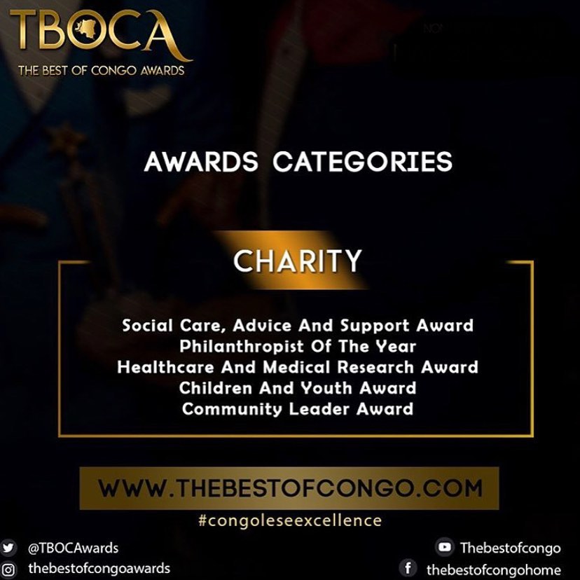 TBOCAwards's tweet photo. CLICK THE LINK IN OUR BIO TO NOMINATE NOW !!!! 

#thebestofcongo #awardsceremony #event #lockdown #charity #congoleseexcellence https://t.co/mVGGTPA7vV