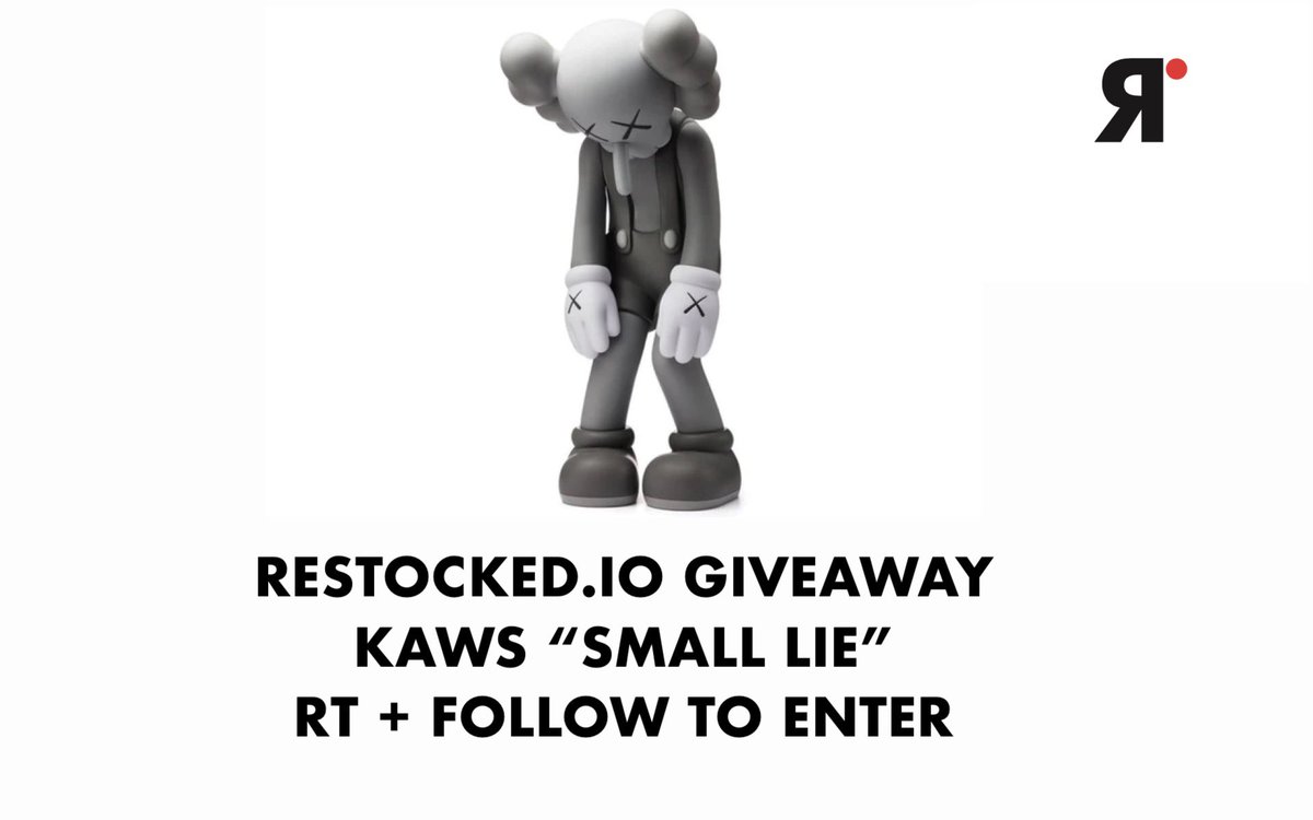 Restockedio's tweet image. Happy Friday! Restock.io is giving away a Kaws Small Lie companion! RT + Follow to enter, winner picked Monday. 

Reminder you can try our restock notification service FREE at Restocked.io