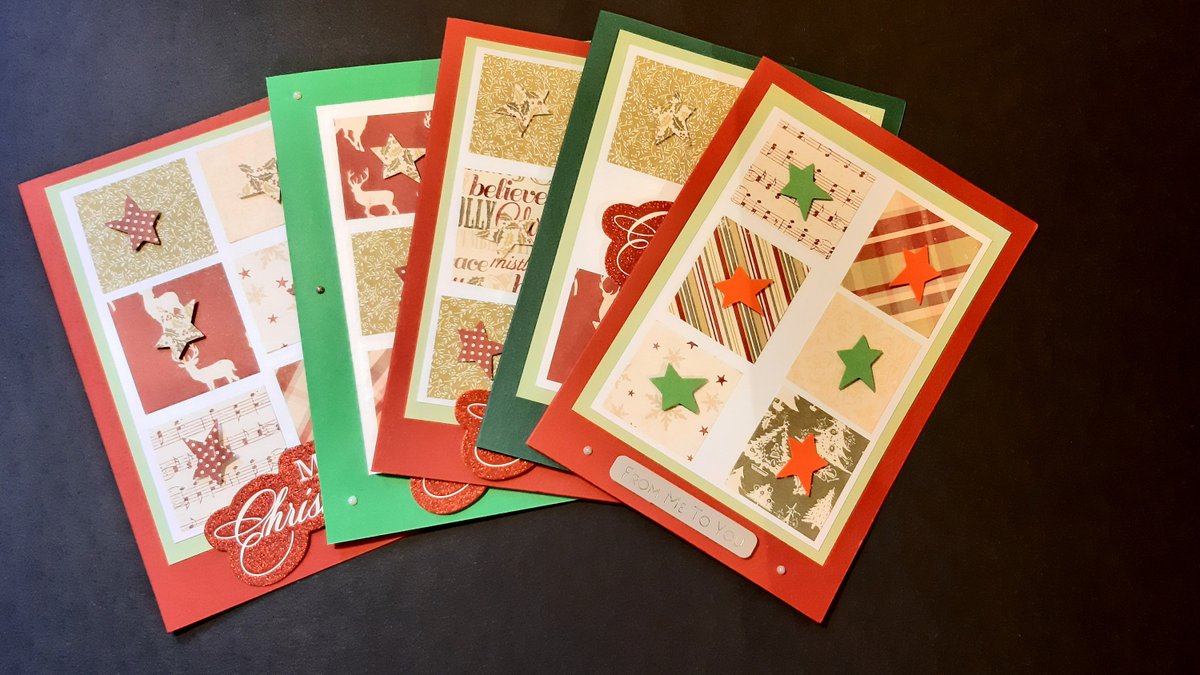 EventsFiona's tweet image. What better way to spend this gloriously sunny day than making Christmas cards! This set of 5 patchwork designs with hand stamped message inside is now available on Etsy :)  #cards #greetingcards  #handmade #celebration #papercraft #christmascards #cardset #etsyfinds