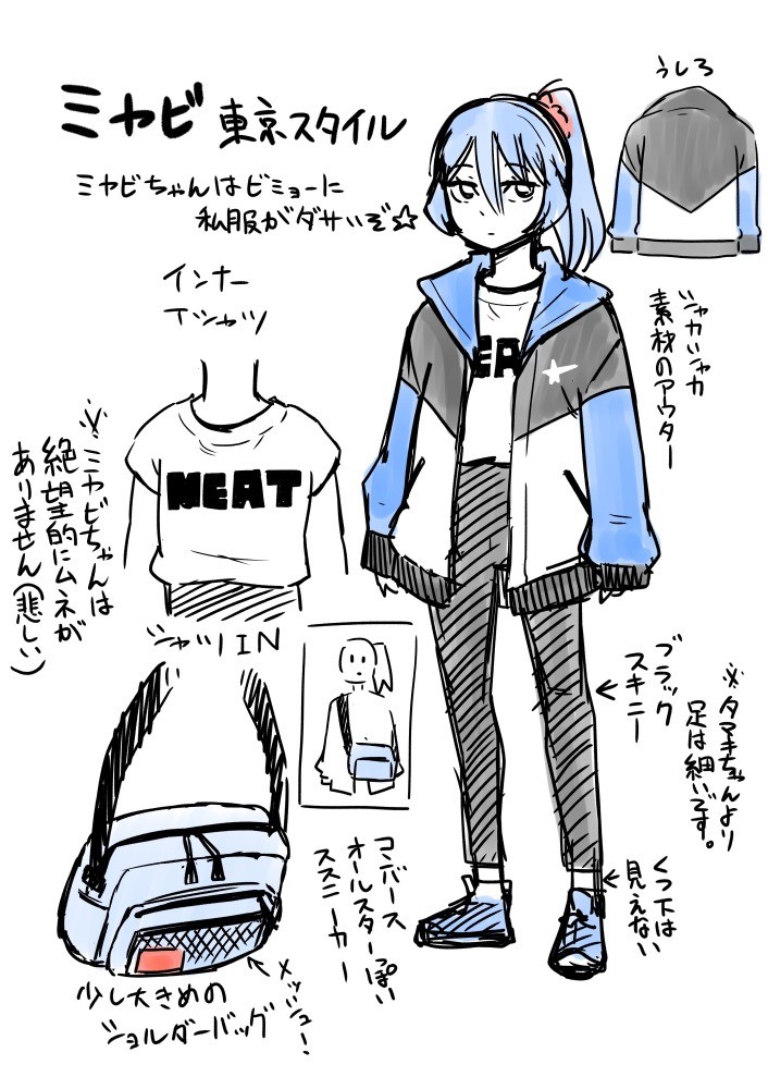 流石にこれは彼女達のミニ四駆に対する意識が高過ぎると言うことで没になりました(笑)

そして↓はハラダさんにお渡ししたタマキ、ミヤビの衣装設定です(^^) 