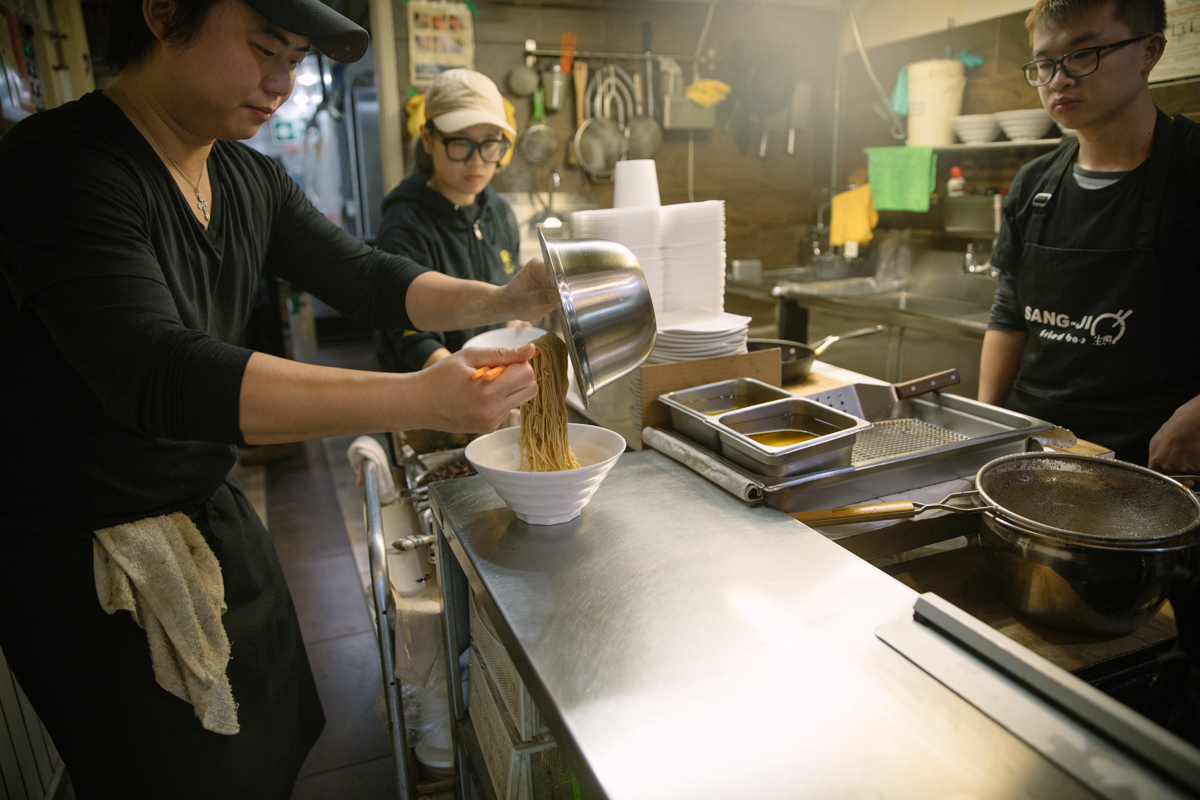 Out of a tiny space they make everything from scratch for their 3 (!) item menu. Fried bao of Shanghai street food culture, wonton noodle soup, dry noodles with scallions and peanuts. Even the sauces, chile crisp are made in house. Everything is very very good.