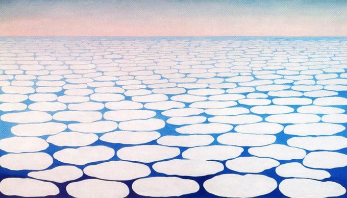 Sky Above Clouds, 1965 by Georgia O'Keeffe. Painted aged 77 years old #womensart