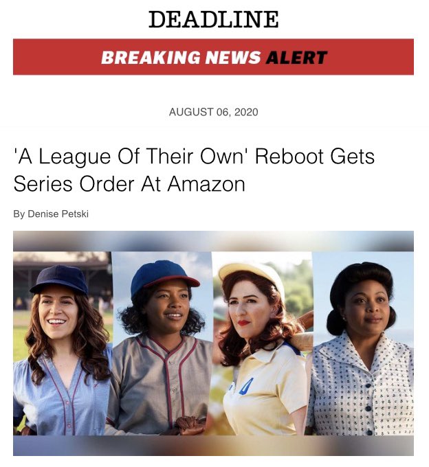 More exciting news for @gbemi_ikumelo - #ALeagueOfTheirOwn has been picked up to series by @AmazonStudios #GbemisolaIkumelo ⚾️