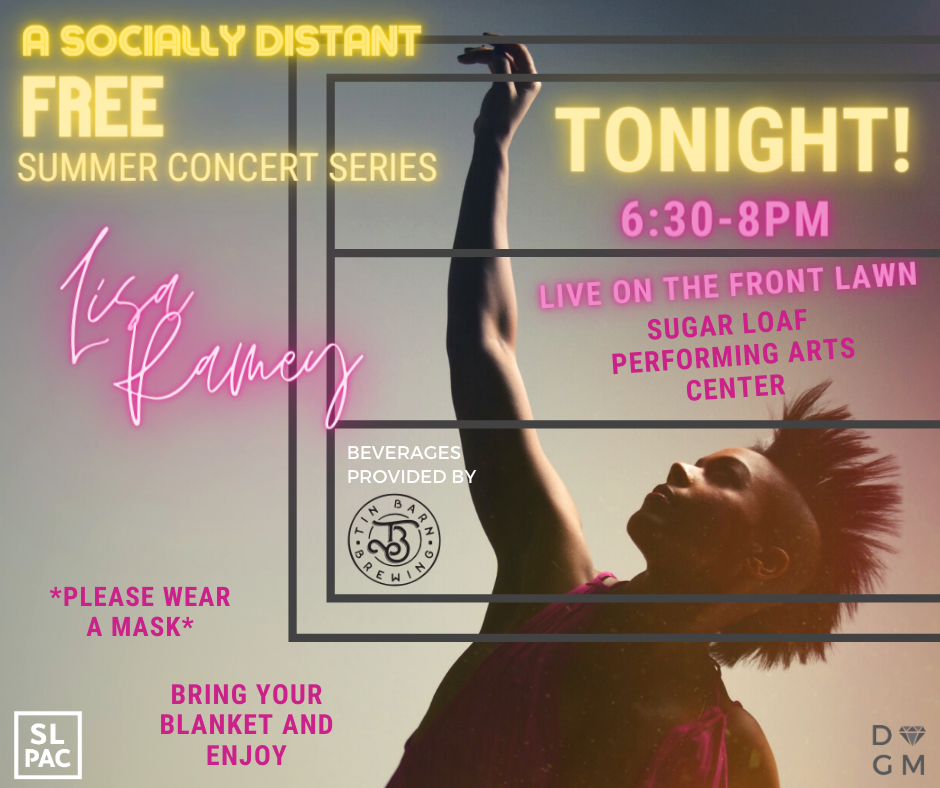 slpacny's tweet photo. TONIGHT 6:30-8pm! Lisa Ramey is performing at SLPAC! Come and join us for some socially distant live music on the front lawn. 

Food and Beverages Available, Bring your Blanket and Enjoy! 

#outdoorconcertseries #livemusic #socialdistancing #slpacny https://t.co/wxwuHY7jyA