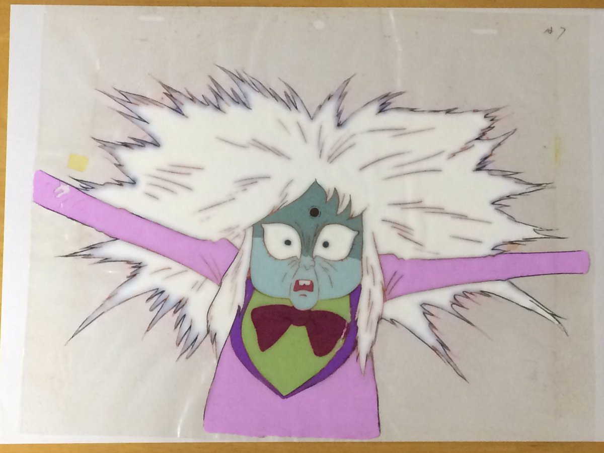 Typer井上 Twitterren ルパン三世 ルパンvs複製人間 より 次元に額を撃ち抜かれたマモー こちらのセルも入手時から かなり劣化していました セルと動画を慎重に剥がし その際に右腕は剥離 新聞紙に挟んでプレスして数ヶ月 結構見れるくらい復活しました 発見と