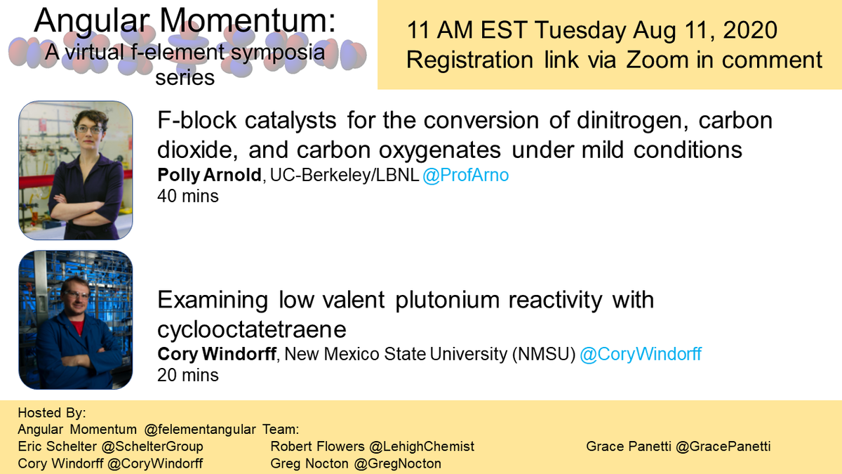Announcing our final summer talks will be given by the outstanding Polly Arnold (<a href="/ProfArno/">Polly L Arnold</a>) and our co-host Cory Windroff (@CoryWindorff). 11 AM EST on August 11th. Hope to see you there!
Zoom Link: lehigh.zoom.us/j/97814977897
Time in your timezone: timeanddate.com/worldclock/con…