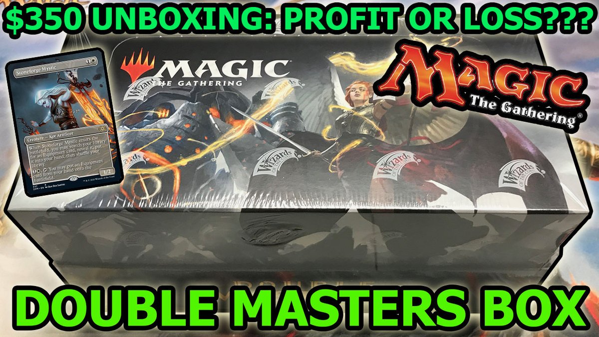 Unboxed a $325 box of Double Masters Magic: the Gathering cards and had a great time (and monetary outcome) doing so! Video's coming out at 300 PM EST and has the value ticker &amp; everything #MagicTheGathering