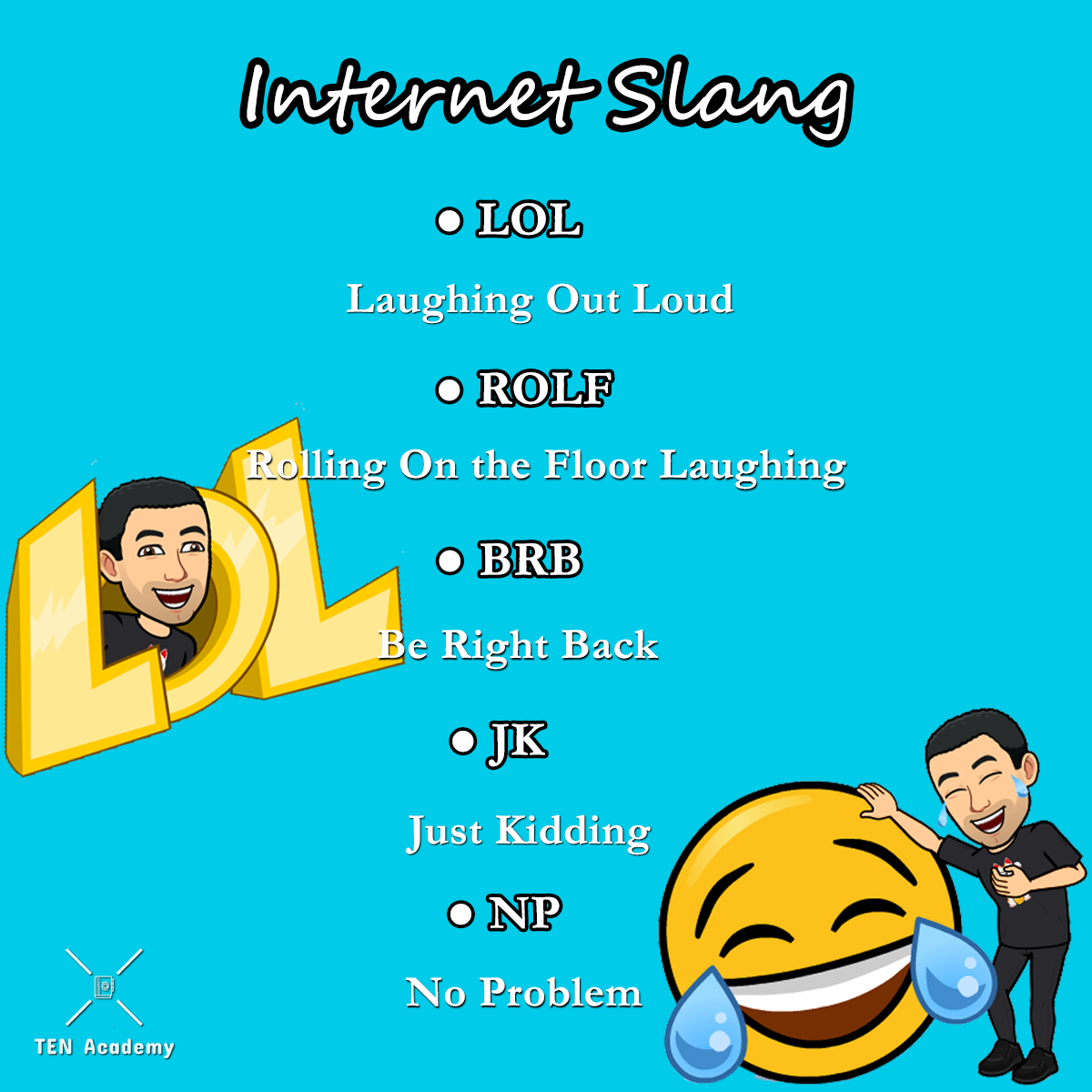 LMAO! 🤣😂
¡No te pierdas nada de lo que hacemos en nuestra web!  👈
📲 bit.ly/3g5ncZB 📲

#TENAcademy #slang #funny #lol #onlinelessons #languages #academy #ielts #tenerife